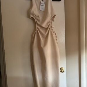Zara Cream Backless Dress